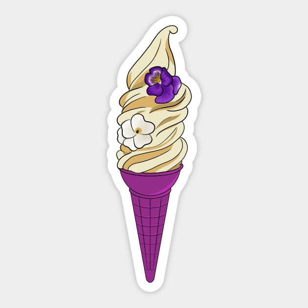 Lost Princess Ice Cream Cone Sticker by JustGottaDraw